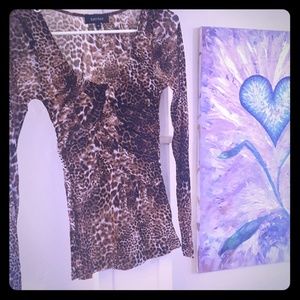 Stretch animal print top
